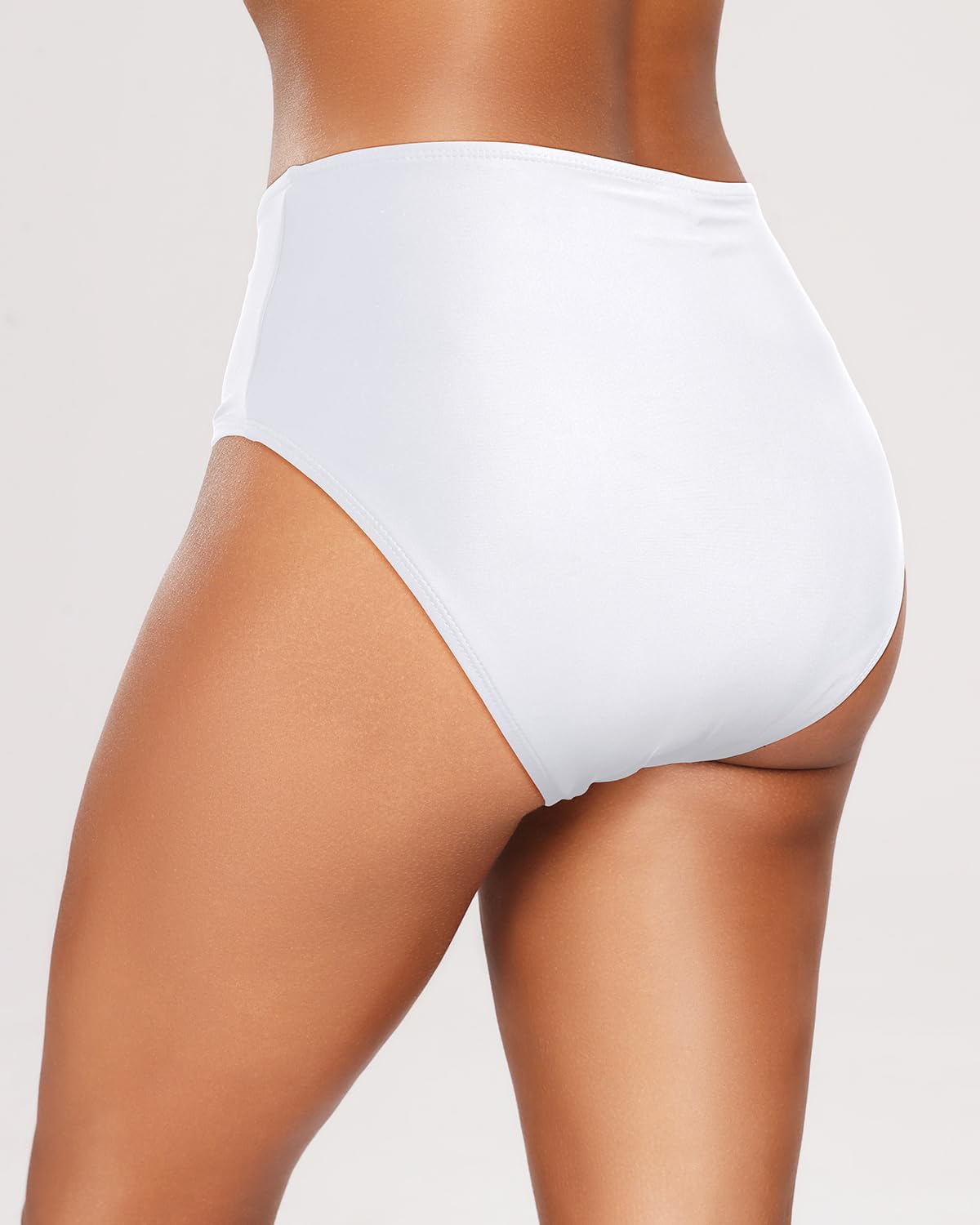 Tempt Me Womens High Cut High Waisted Bikini Bottoms Tummy Control Bathing Suit Bottoms Swim Bottom Swimsuit Bottom - Image 5