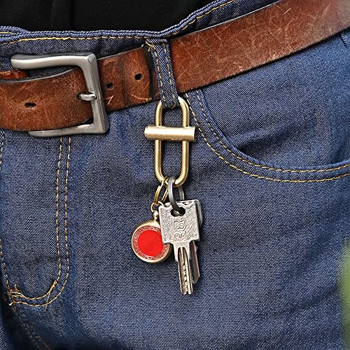Szhoworld Creative Brass Edc Keychain Carabiner, Solid Heavy Duty Press Quick Open Keys Holder Hook For Men & Women #TOP3