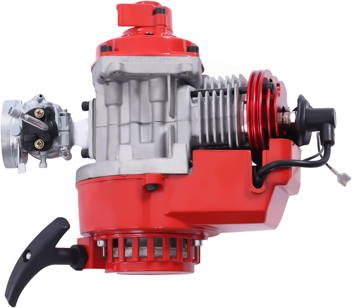 6 Teeth Pull Start Engine Motor 2-Stroke Gasoline Engine Motor Air Cooled for 2 Stroke 49CC Mini Dirt Bike Pocket Bike Scooter ATV