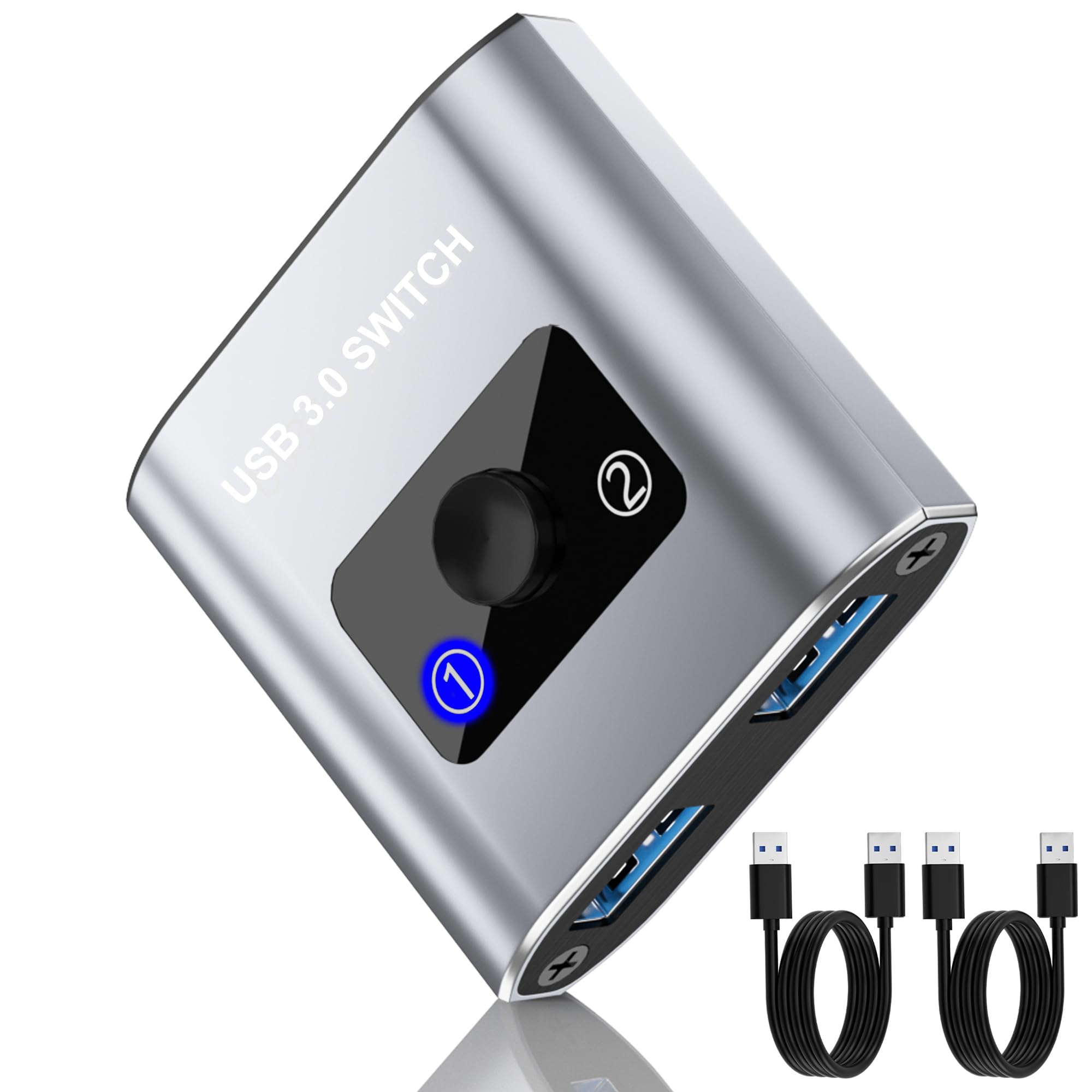 USB Switch, Bi-Direktionaler USB Switch 2 in 1 Out (1 in 2 Out) KVM-Switch, Gemeinsame Nutzung von 1 Geräten zwischen 2 Computern für Drucker, für PC, Drucker, Scanner, Tastatur