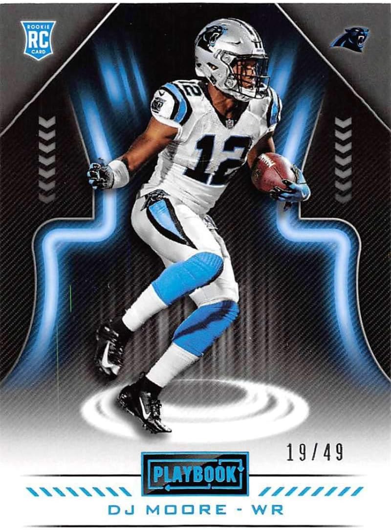 2018 Playbook Green Parallel Football #139 DJ Moore SER/25 Carolina Panthers Rookie Official NFL Card Produced by Panini