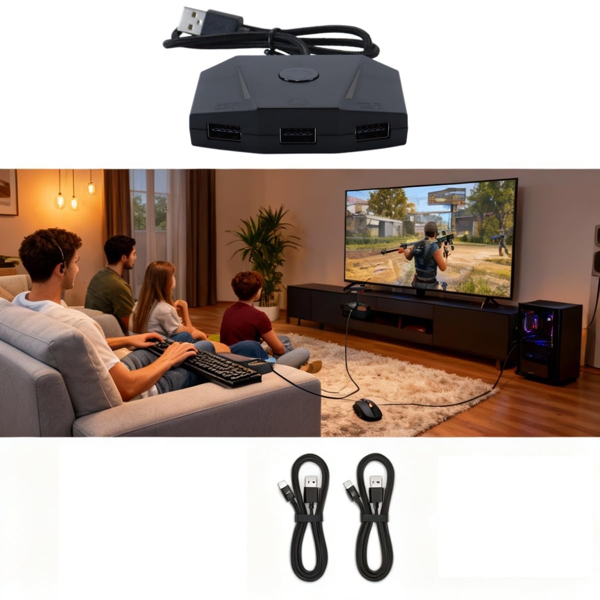 Convertitore mouse e tastiera per console di gioco VX2 AimBox compatibile con P4, Series X/S, One, Switch, adattatore MnK con funzione audio da 3,5 mm per giochi sparatutto