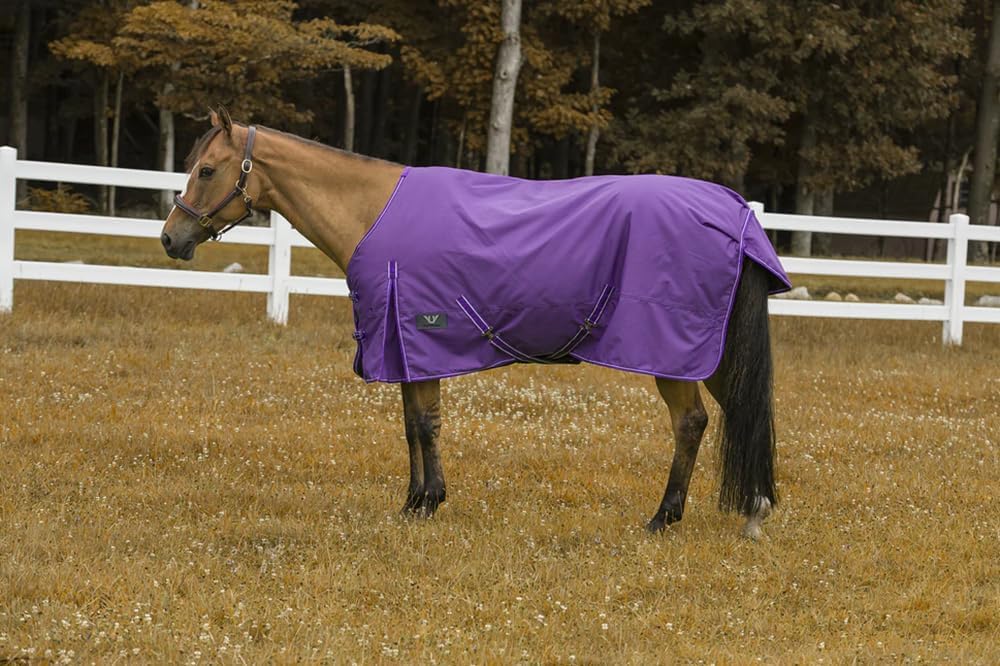 TuffRider 1200 D Comfy Winter Ripstop Turnout Blanket Medium Weight 200 GSM Standard Neck - Purple - 87