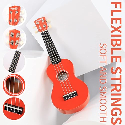 Miniatura 24 de Strong Wind Ukelele soprano - Ukelele de instrumentos musicales de cuerda para principiantes, ukelele de tilo de 21 pulgadas (marrón)