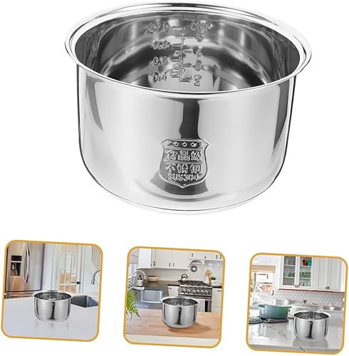 Miniatura 8 de UPKOCH Utensilios de cocina antiadherentes Arroz japonés 2 unids Revestimiento de cocina de arroz de acero inoxidable plateado Olla de arroz de