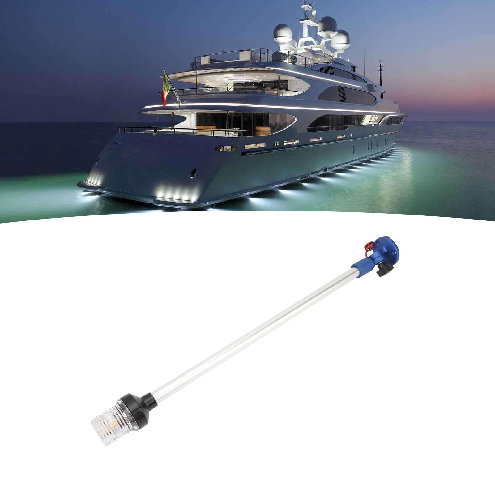Fabater Luce di Ancoraggio per Barca, Luce di Poppa a LED Luminosa Base in Lega di Alluminio Rotante a 360 ° per la (BLUE)