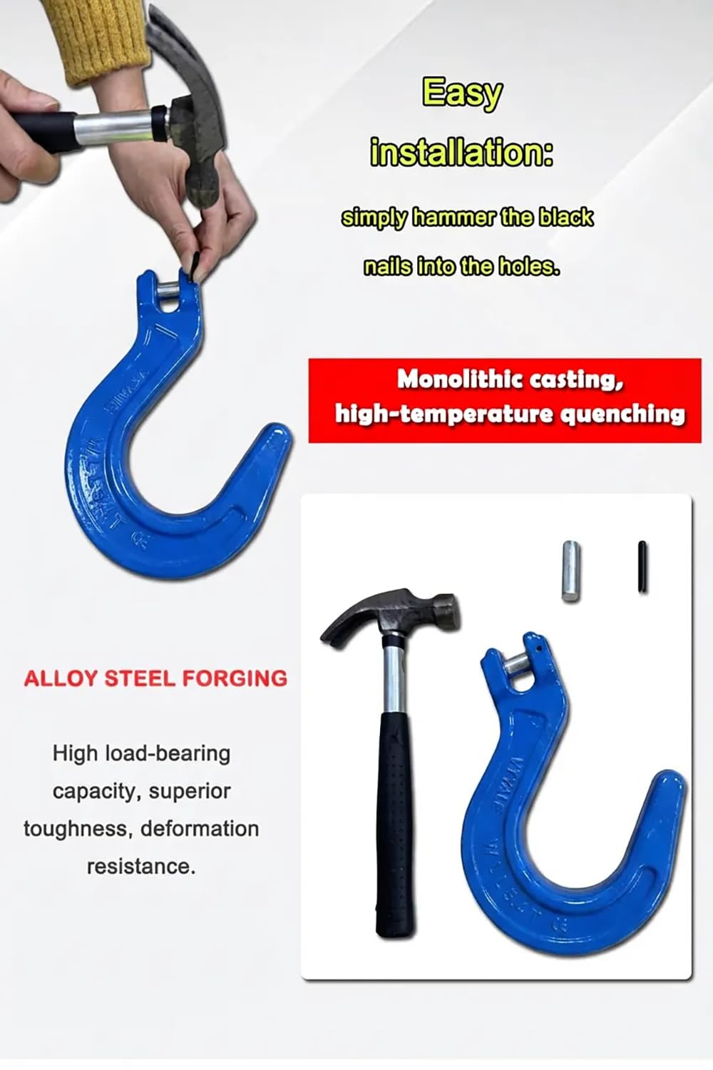 Heavy Duty G80 Clevis Hooks - 5.4t 2 Pack -6