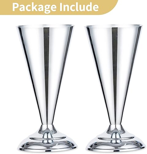 Miniatura 6 de Nuptio Jarrón decorativo de metal con diseño de trompeta para flores, para bodas, centros de mesa, arreglos de flores artificiales para