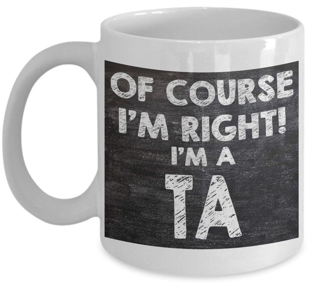 Shaniztoons White Ta Teacher Teaching Assistant Novelty Gift Mug