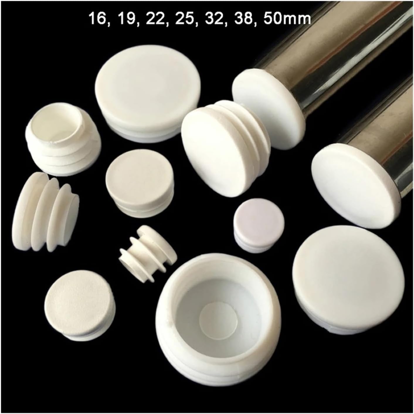 Plastic Hole Plug，Plastic Pipe Cover，4pcs Plastic Tube End Caps 25mm Round Steel Pipe Plug Chair Leg Cover Table Foot Socks Floor Protector Pads Furniture Parts (Color : 22mm) (Color : 28mm)