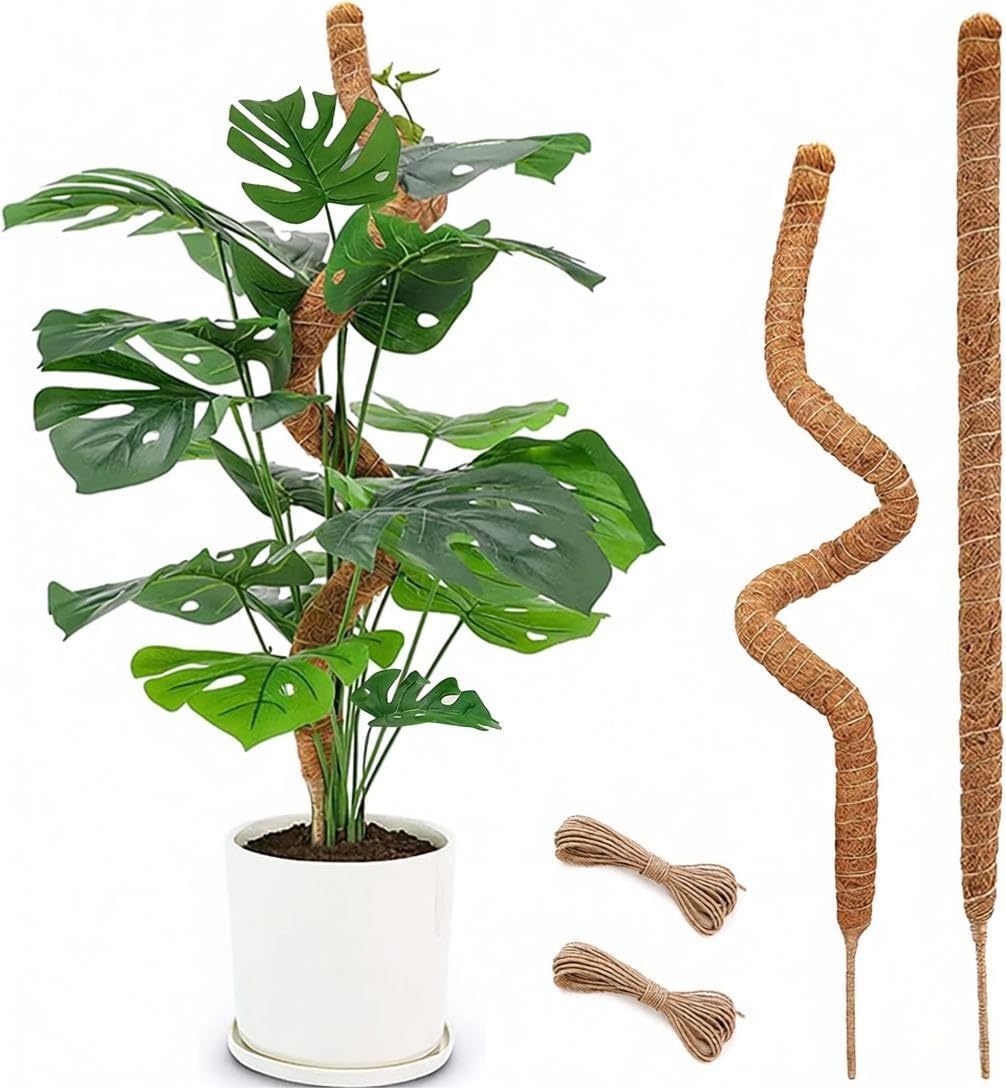 Bendable 28 Inches Moss Pole - 2 Pack Monstera Plant Support Stakes | For Potted Climbers Indoor Vines and Houseplants Plant Stakes for Indoor Plants Tall Plant Sticks Support for Climbing Plants
