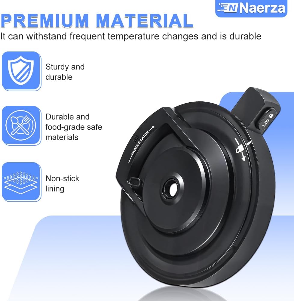 NC501 Outer Bowl Lid with Leak-Proof Seal, Compatible with Ninja Creami Deluxe Ice Cream Maker NC500 Series (NC501H, NC501HBL, NC501HGN, NC501CO), Blender Lid Replacement