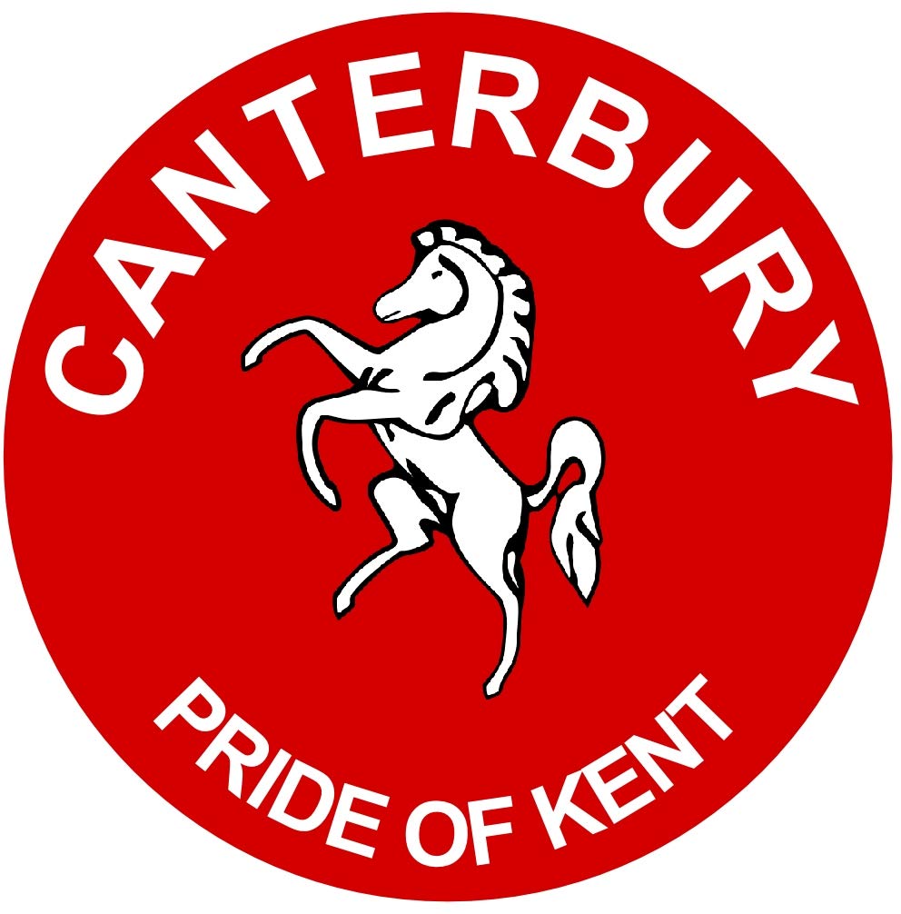 Canterbury - Pride of Kent - (Two Pack) 80mm Diameter Car Bumper Window Decal Sticker