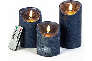 Flameless Candles Battery Operated Set of 3 (H4 5" 6" x D3.15)...