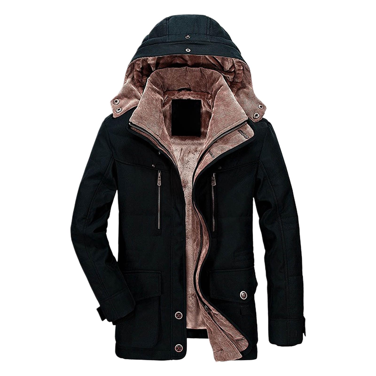 Genérico Plumas Abrigos Hombre, Chaqueta Hombre Invierno Cortavientos,Chaqueta Acolchada Y Gruesa De Invierno De Longitud Media con Bolsillos para Hombre