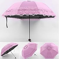 Vista 19 de WANLIAN Paraguas de encaje a prueba de viento plegable soleado y lluvioso a prueba de rayos ultravioleta anti sol protección UV sombrilla paraguas