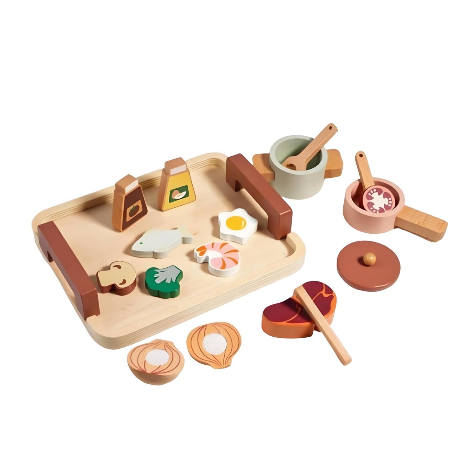 Set da tè per Bambini Sicuro | Bordi Arrotondati Lisci, Educativo, Set da tè con Vassoio, per Cameretta