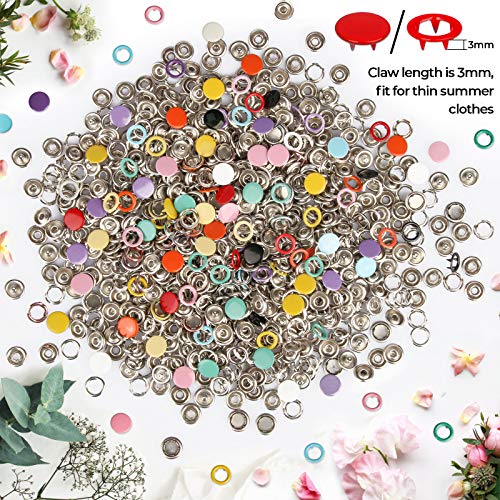 K Kwokker Snaps Buttons For Sewing With Snap Pliers 9.5Mm 20 Colors Metal Snaps For Clothes, Children's Bodysuit, Romper, Bib Crafting, Snap Fasteners Kit For Clothing #TOP1