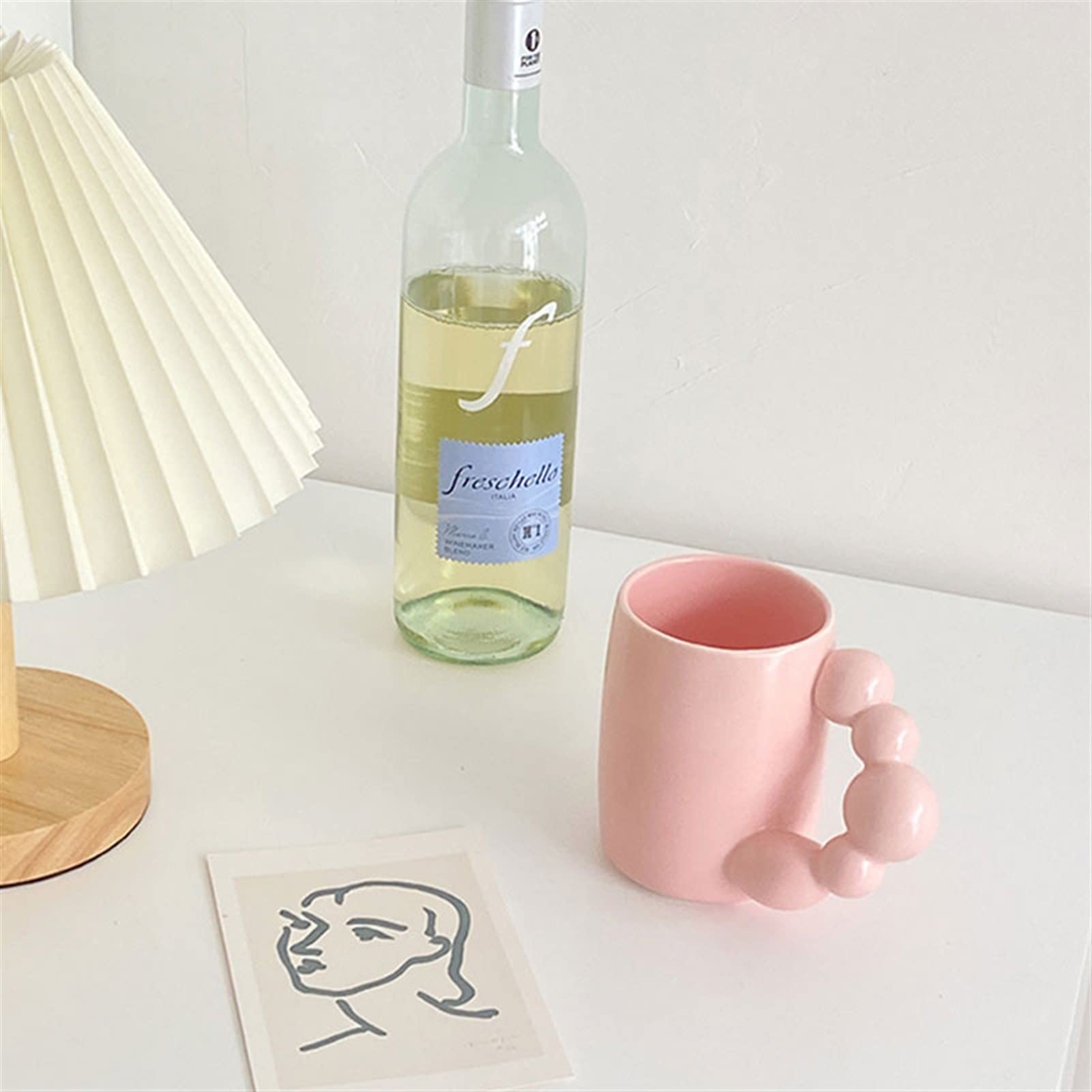 Schöne Tasse, Becher Personalisierte Kaffeetasse Keramische Milchtasse Mit Kugelgriff Küche Büro Wasser Tasse 350Ml Trink Kaffeetasse/Rosa/350Ml