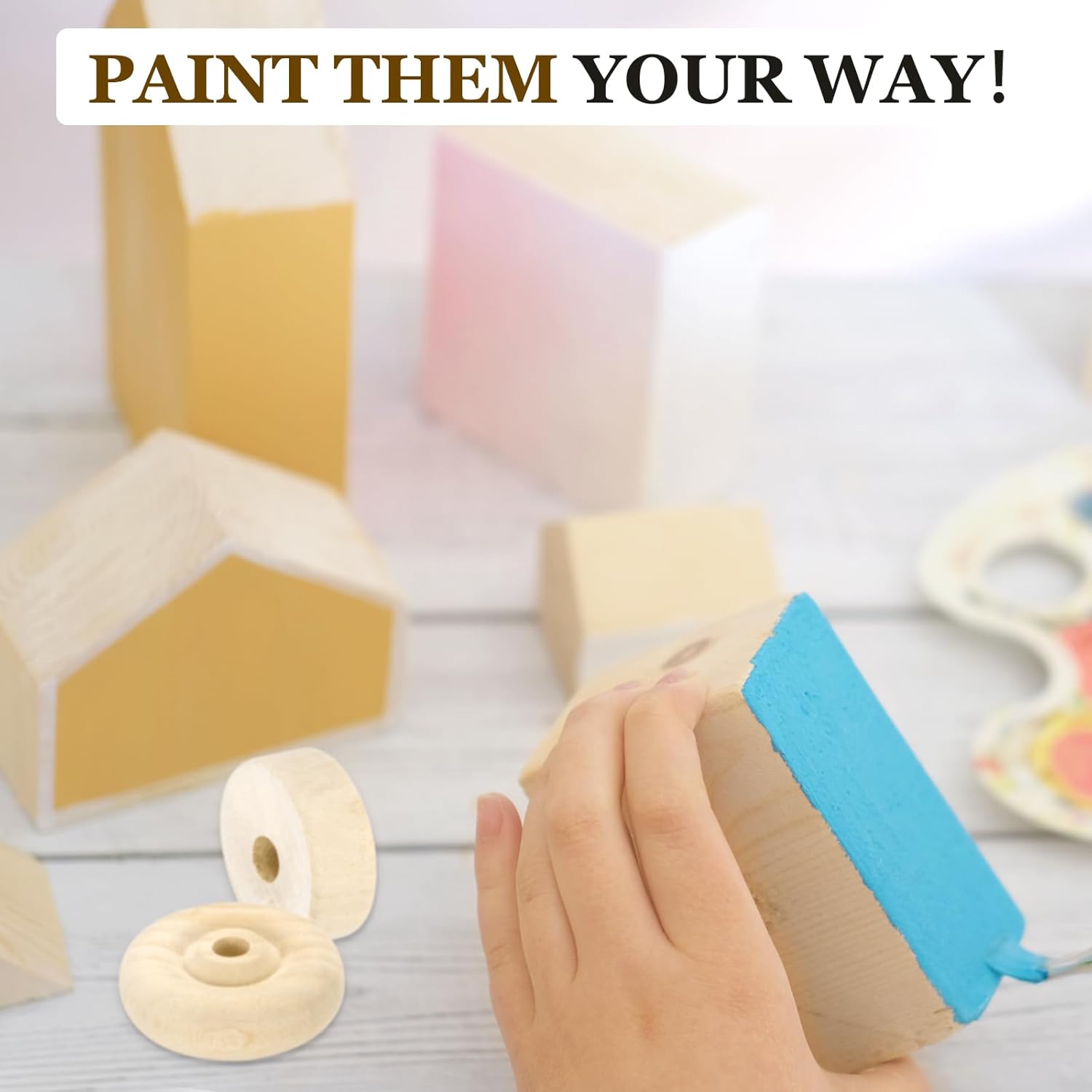 MECCANIXITY Slab Wooden Wheels 2" Dia. 5/8" Thick 1/4" Hole, Flat Unfinished Wood Wheel for DIY Model Cars Trucks, 24pcs