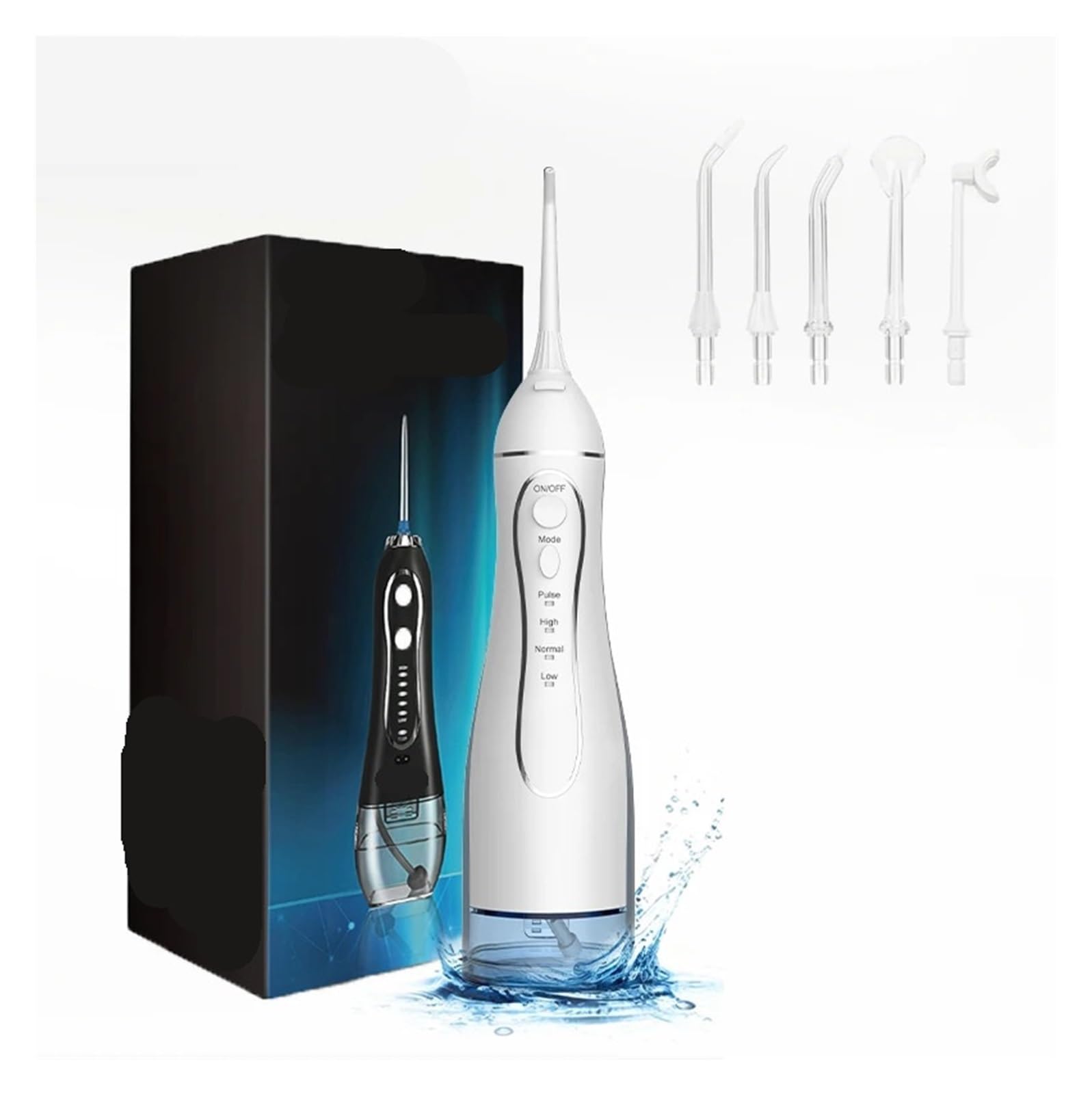 Wasser Flosser for Zähne Tragbare Irrigator Dental Jet Reinigungsmaschine 300ML 4 Modi(WHITE)