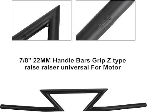 Miniatura 5 de Areyourshop Motocicleta 78 "0.866 in manillar, universal 78 "0.866 in raiser Z-Bar Z-Barx manillar negro para Harley Touring Street Glide Electra