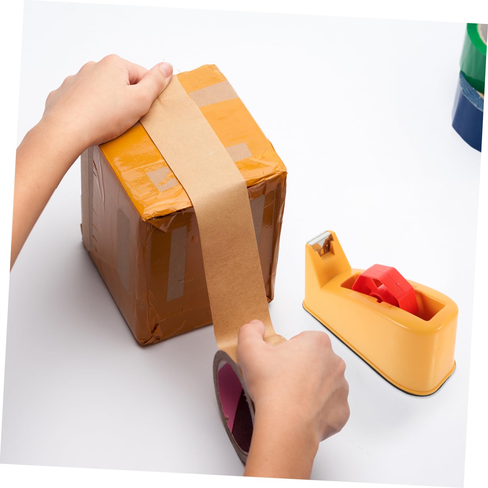Manueller Klebebandschneider mit Superior Kugellager und Arbeitsersparendem Design aus Kunststoff und Metall als Roter Tischabroller für Büro und Zufällige Farbe