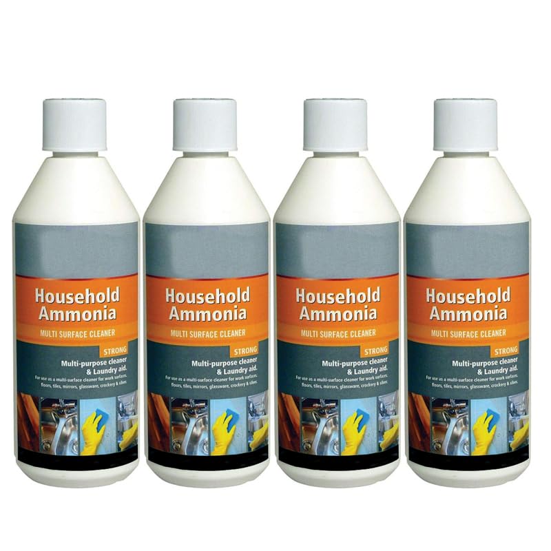 500ml Traditional Multi Purpose All Purpose Cleaner Household Ammonia Strong Multi Surface Cleaner & Laundry Aid Stain Remover Liquid Cleaner (4 500ml)