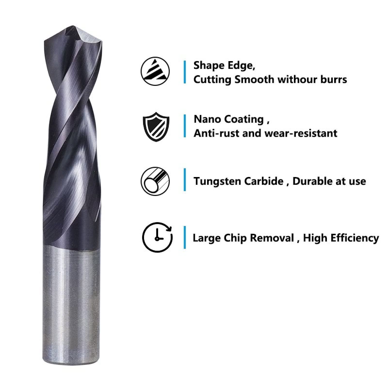Punte Elicoidali In Carburo Punta Da Trapano In Tungsteno Inossidabile Rivestito VAPO,10x35x65 Mm