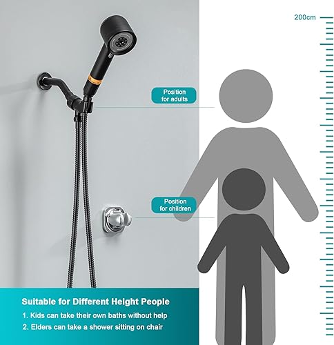 Miniatura 2 de Cabezal de ducha de alta presión con filtros, cabezal de ducha filtrado de mano con interruptor de encendido/apagado, manguera extra larga de 79