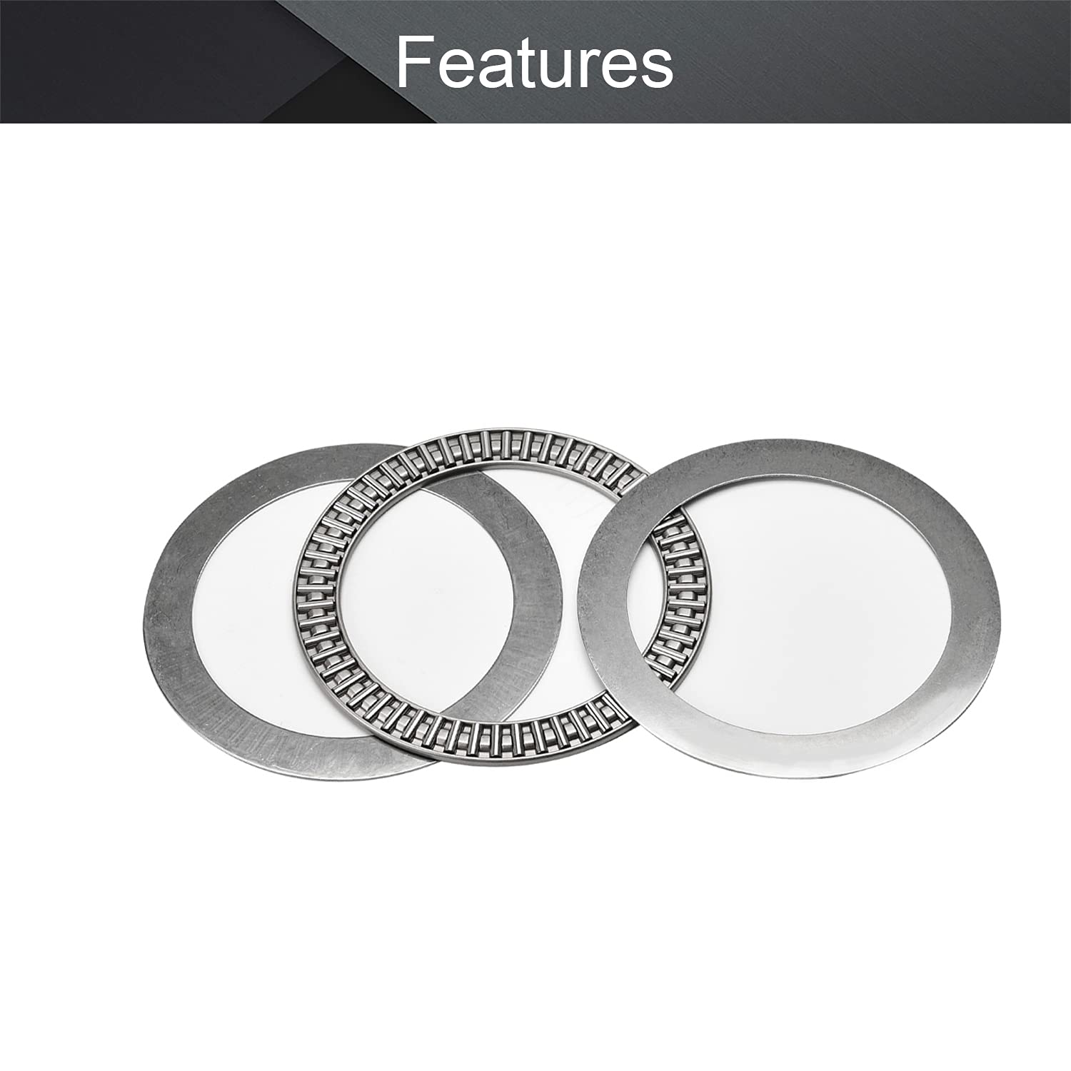 Othmro Thrust Ball Bearings AXK110145 2AS Thrust Bearings 4.33in ID 5.7in OD 0.15in Thickness High Carbon Chromium Steel Bearing Steel Thrust Ball Bearing with 2Washers for Transmissions Elevators