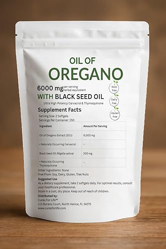Miniatura 3 de Cápsulas blandas de aceite de orégano  6000 mg de alta potencia con 165 mg de Carvacrol y 200 mg de aceite de semilla negra  Apoyo inmunológico 2 en