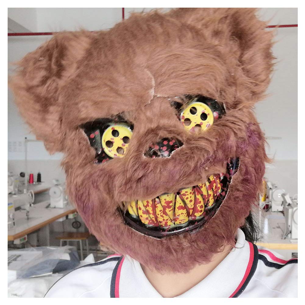Amazon Co Jp ハロウィンマスク ハロウィンパーティー悪魔の ウサギマスクフルフェイスホラーブラッディコスハロウィンぬいぐるみかわいいウィッグ 髪怖いラテックス全頭マスク 歯 Color Bears With Blood ホビー