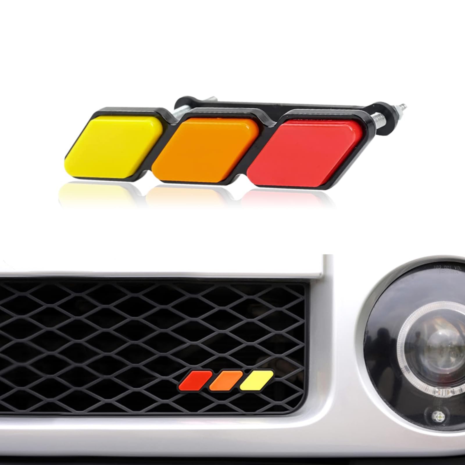 Amazon | cueclue 3色グリルバッジエンブレムデコレーション 4.7インチ