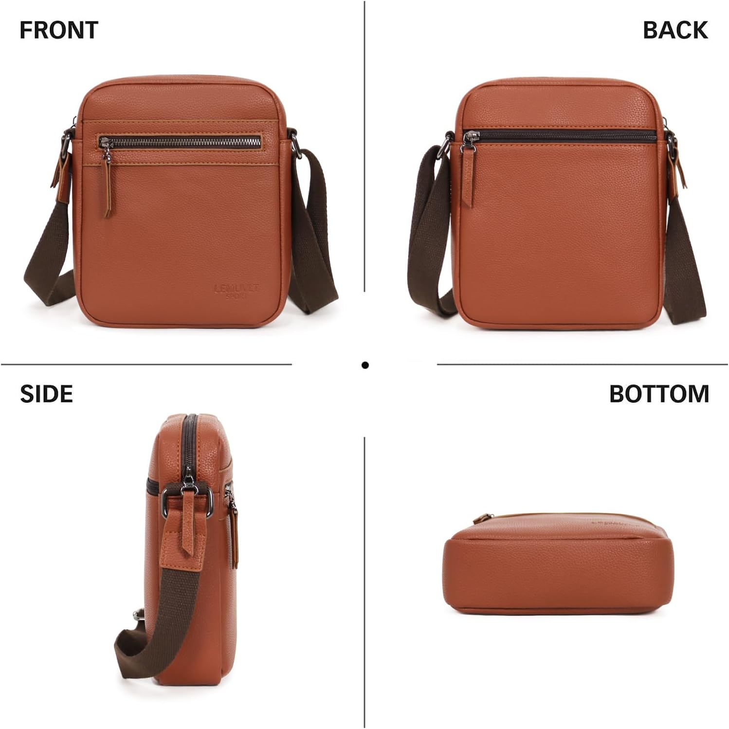 Small/Medium Crossbody bag for men shoulder bag mens purse satchel leather messenger bag gift man - Image 3