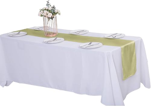 Miniatura 3 de Cupuamon Camino de mesa de satén, 1 paquete de 12 x 108 pulgadas para fiestas, bodas, mesas redondas rectangulares para sillas (rosa polvo, 1 unidad)