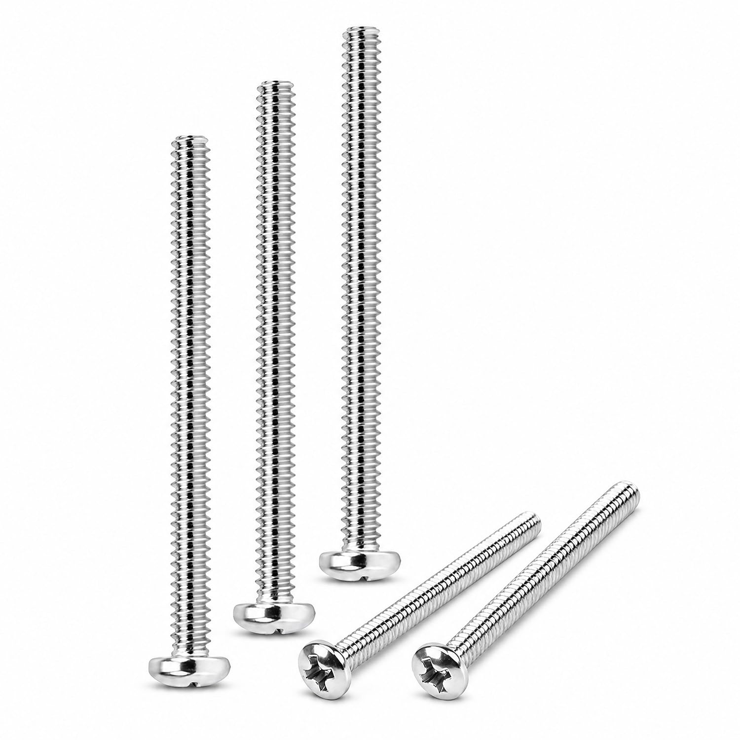 50PCS #6-32 x 1-1/2" Machine Screws, Phillips Pan Head, 304 Stainless Steel