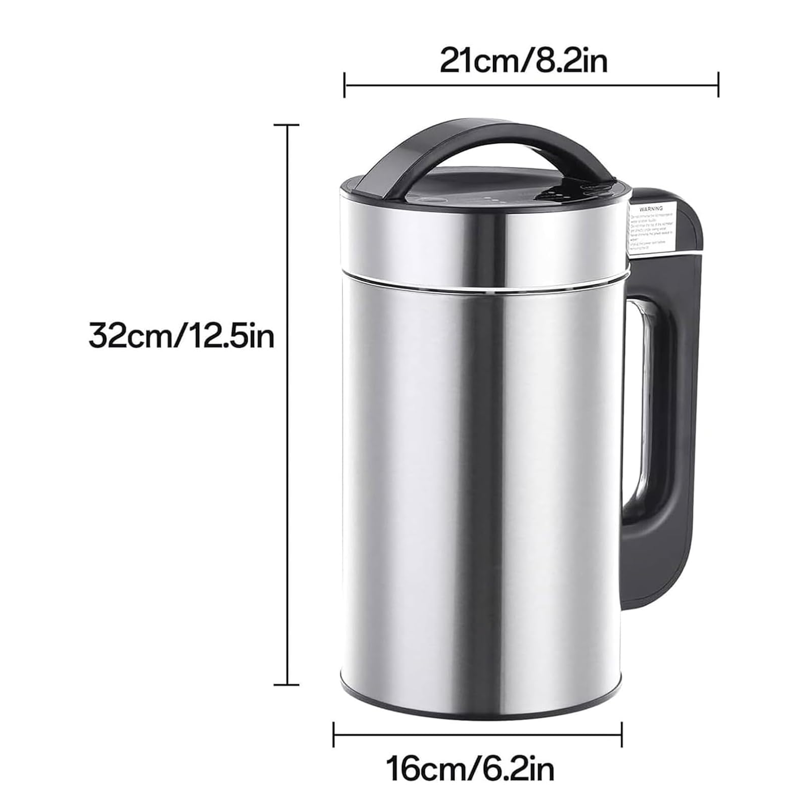 Macchina per latte di soia e noci, 1,5 l, a base vegetale, con set di filtri, barra di avanzamento LED, avvisi acustici per latte di mandorle, avena e porridge