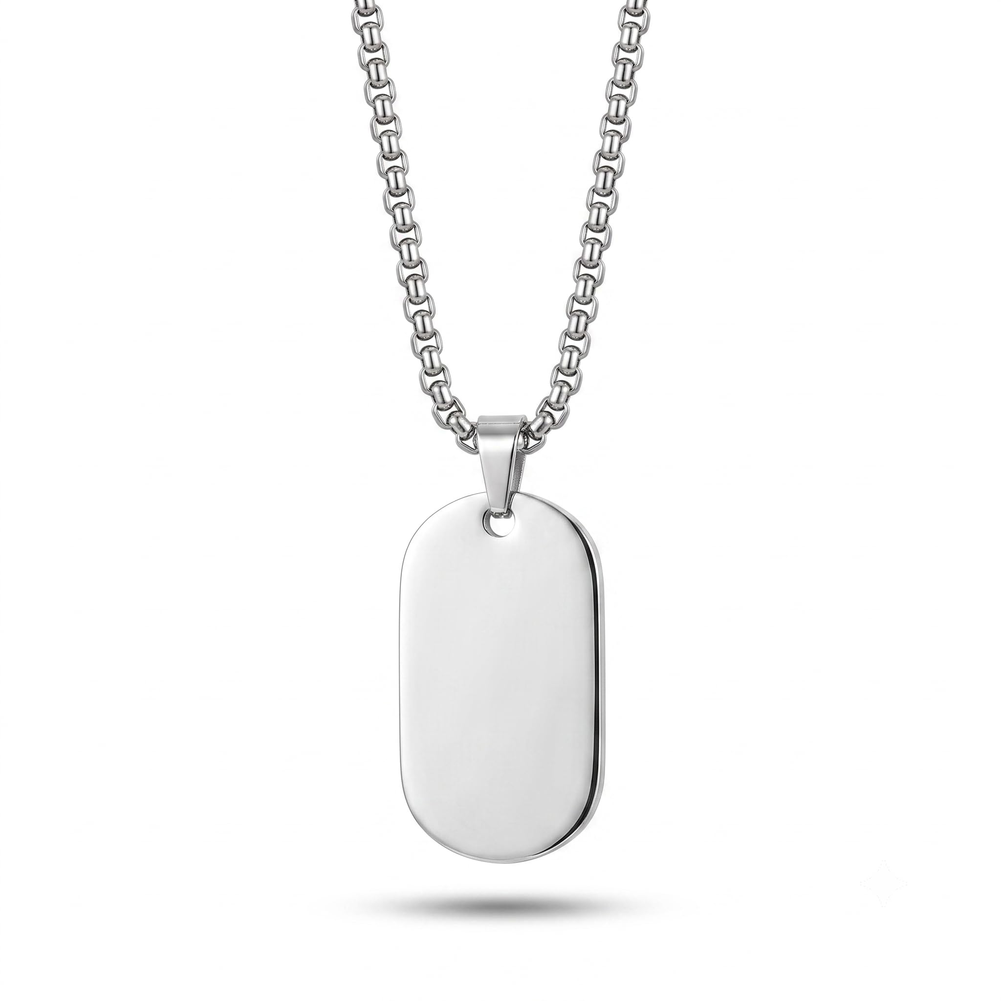 Anti Tarnish Silver Chain for Man | Stainless Steel Bar Dog Tag Pendant for men Locket | Anti Rust Waterproof Neck Chains Long | Stylish Jewellery Gift for Boys and Girl-picture-37