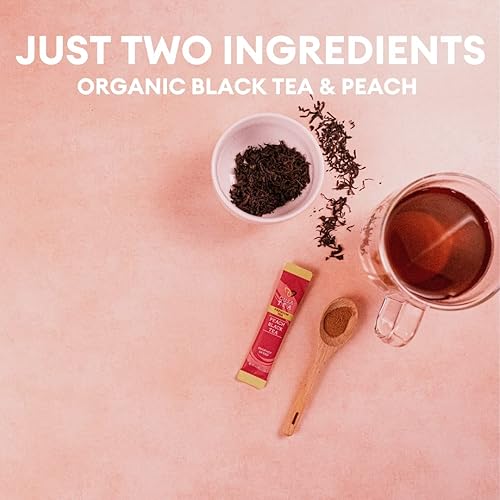 Miniatura 2 de Cusa Tea & Coffee  Té negro de melocotón instantáneo prémium con fruta real y especias  Paquetes de mezcla de bebidas de hojas orgánicas  Té