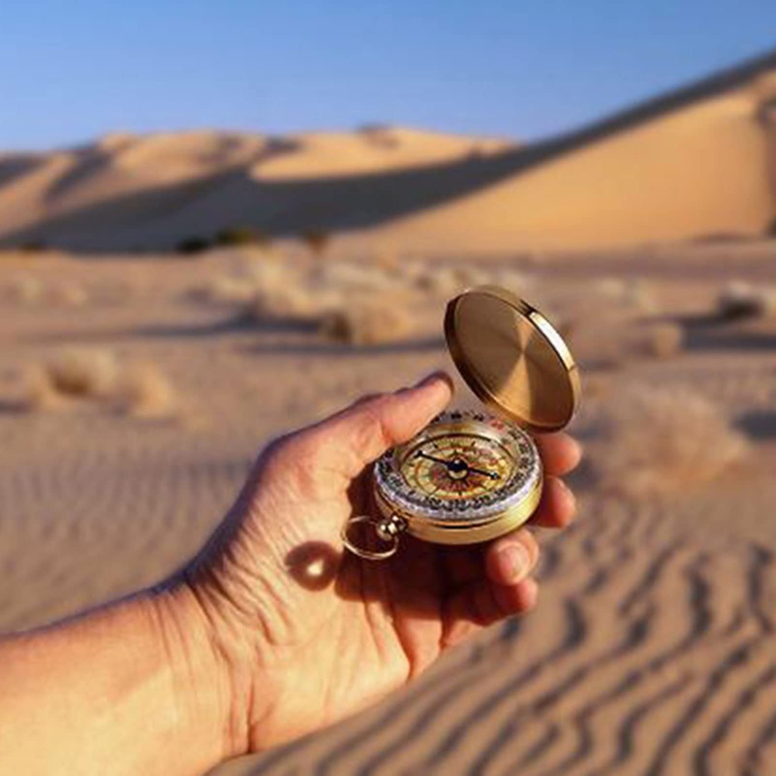 JINGYAN Kompasy Metal Flip Copper Compass Luminous High-Grade Pocket Watch