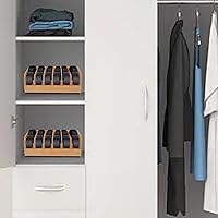 Vista 5 de GTI Organizador de cinturón, 2 unidades, 6 compartimentos, organizador de cinturón para armario y cajón, vitrina de bambú para corbata y cinturón