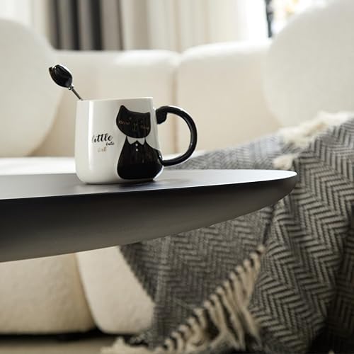 Miniatura 56 de KEVINSPACE Mesa auxiliar redonda pequeña para sala de estar, mesa auxiliar circular de madera, mesita de noche para apartamento, dormitorio, Ø 23.4"