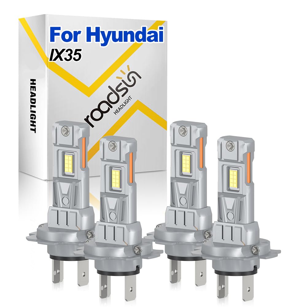 Bombillas LED Para Faros, 120W, 6000K Blanca, H7 H7 Luz de carretera y luz de cruce, Luces LED anti-deslumbramiento, tubo de cobre único, For Hyundai IX35 2009 2010 2011 2012 2013