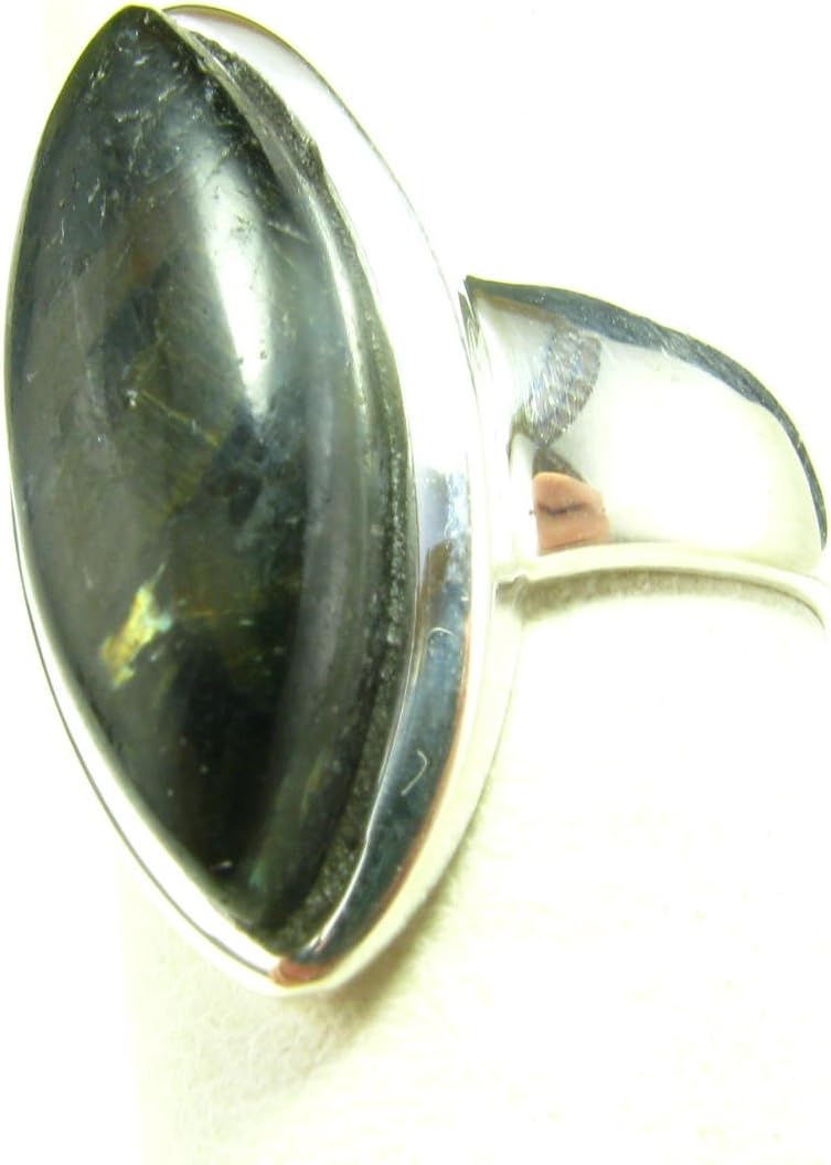 Nuumite Nuummite Sterling Silver Ring From Greenland - Size 6