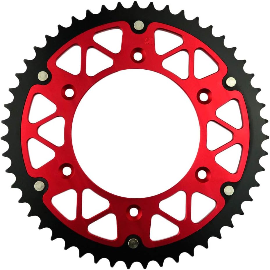 AHL Steel Aluminium Composite Rear Sprocket Compatible with Honda CRF450R CRF450 R 2002-2015 (51 Teeth)