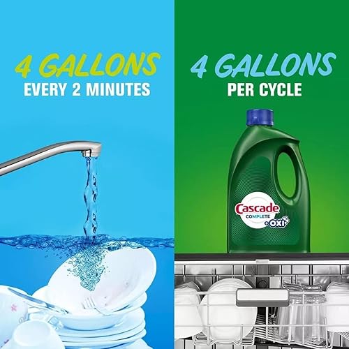 Miniatura 5 de Cascade Complete + Oxi Gel - Detergente para lavar platos, aroma fresco, 125 onzas (paquete de 2) con limpiador de lavavajillas Cascade Platinum,