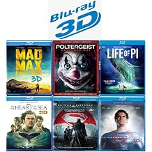 Ultimate Action & Adventure Blu-ray 3D Movie Collection Batman v Superman Dawn of Justice / In the Heart of the Sea / Life of Pi / Mad Max Fury Road / Man of Steel / Poltergeist [Blu-ray 3D] Region 1/A