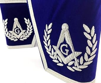Masonic Gauntlets Cuffs - Embroidered - Blue