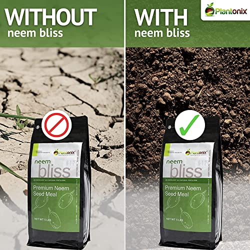 Neem Bliss (1lb) - Neem Seed Meal - Organic Neem Cake for Plants - OMRI-Listed Fertilizer for Plants, Vegetables, Lawns, & Gardening - 100% Natural & Renewable Garden Fertilizer